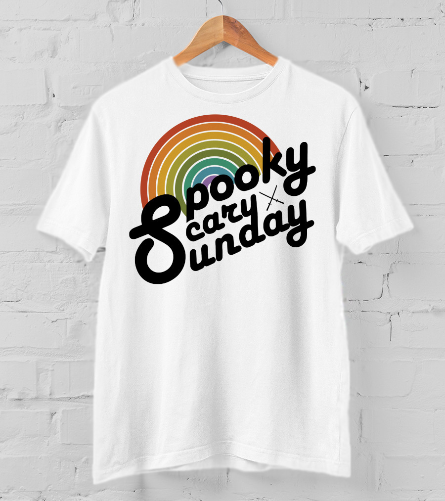 CoryxKenshin Spooky Scary Sunday Retro Rainbow T-Shirt