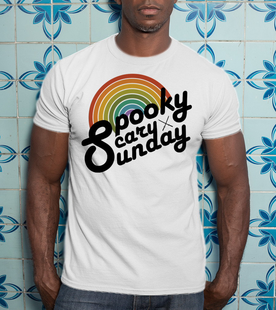 CoryxKenshin Spooky Scary Sunday Retro Rainbow T-Shirt