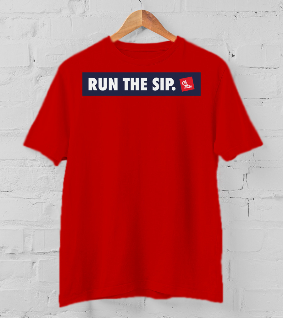 Ole Miss Run The Sip Bold Red T-Shirt