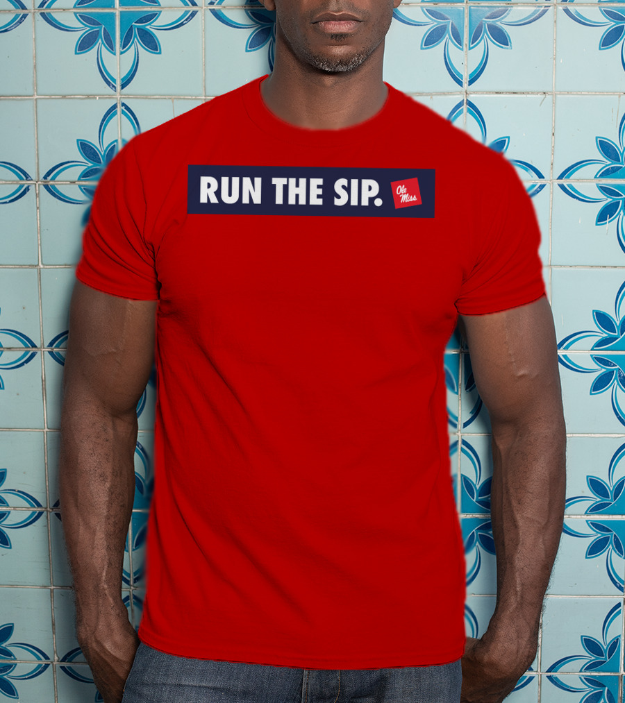 Ole Miss Run The Sip Bold Red T-Shirt
