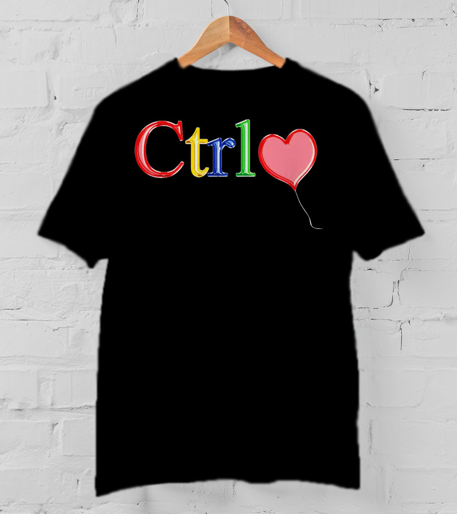 Ctrl Heart Balloon Colorful Letters T-Shirt