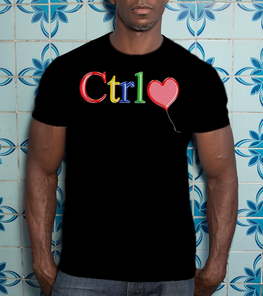 Ctrl Heart Balloon Colorful Letters T-Shirt
