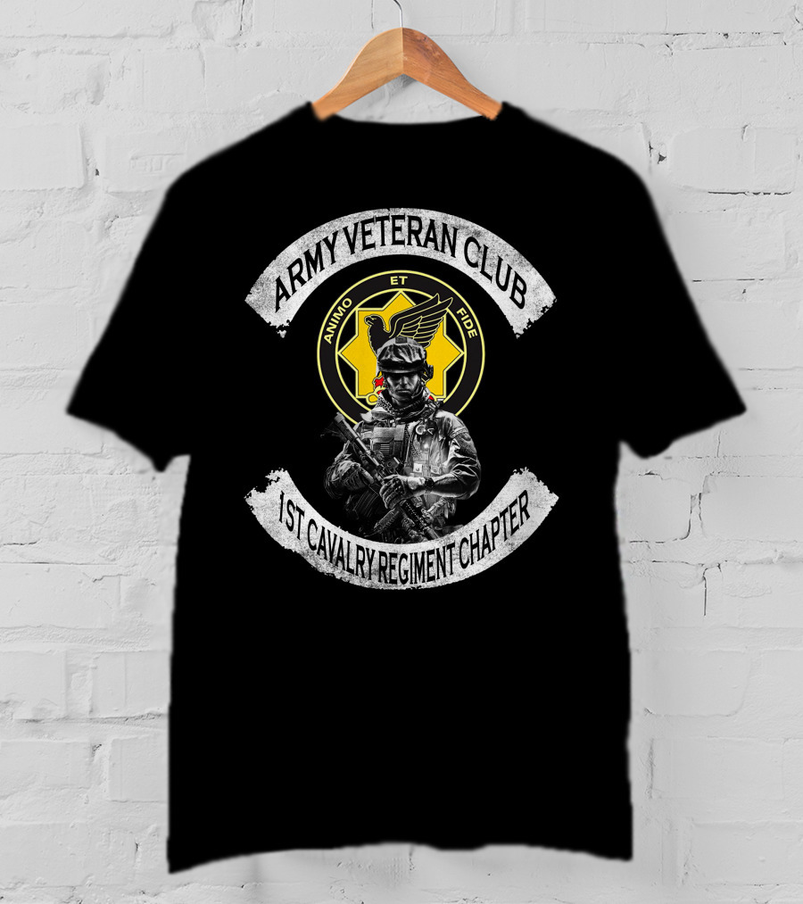 Army Veteran Club Animo Et Fide 1St Cavalry Regiment Chapter T-Shirt