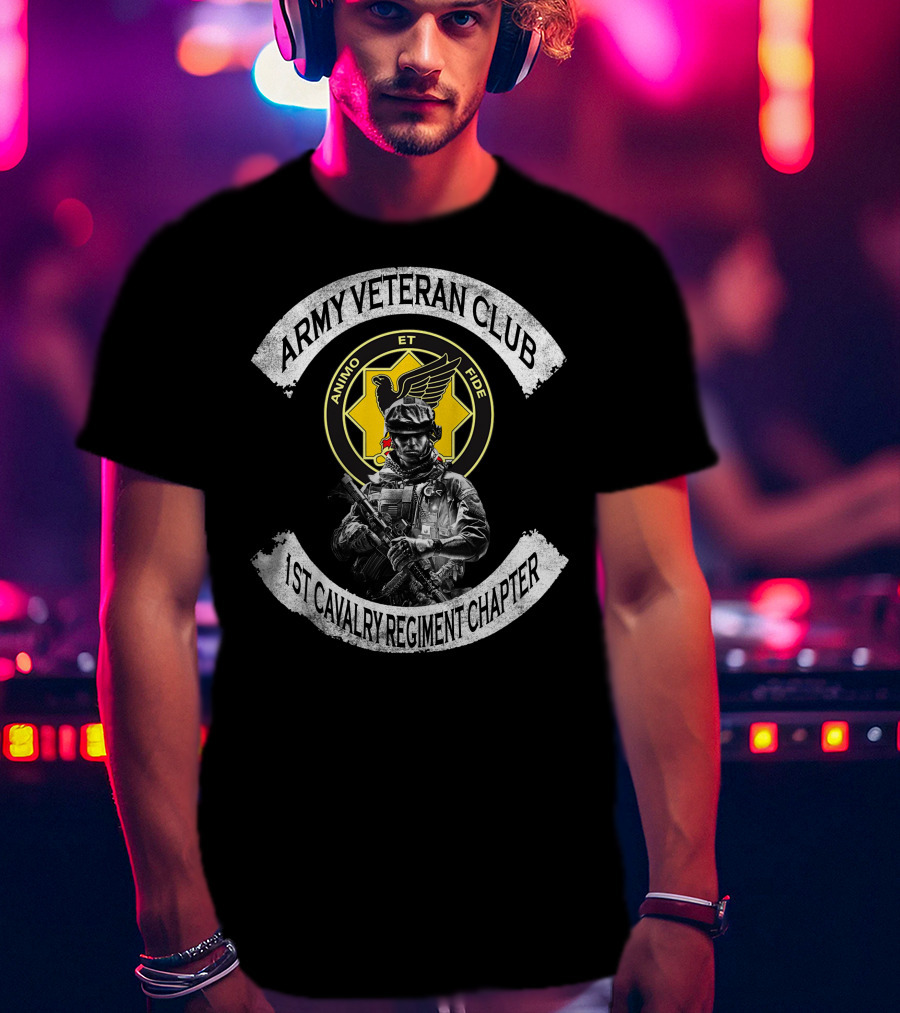 Army Veteran Club Animo Et Fide 1St Cavalry Regiment Chapter T-Shirt