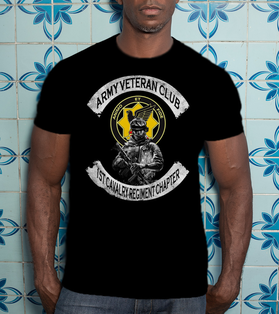 Army Veteran Club Animo Et Fide 1St Cavalry Regiment Chapter T-Shirt