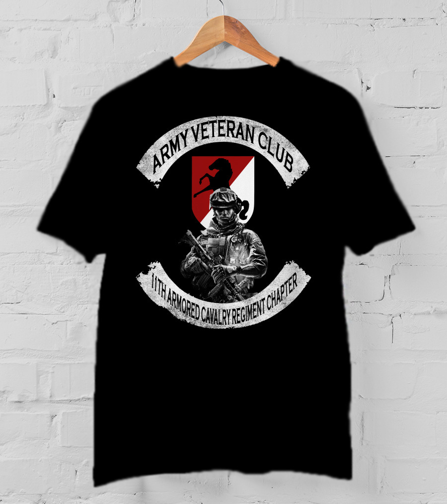 Army Veteran Club 11Th Armored Cavalry Regiment Chapter T-Shirt