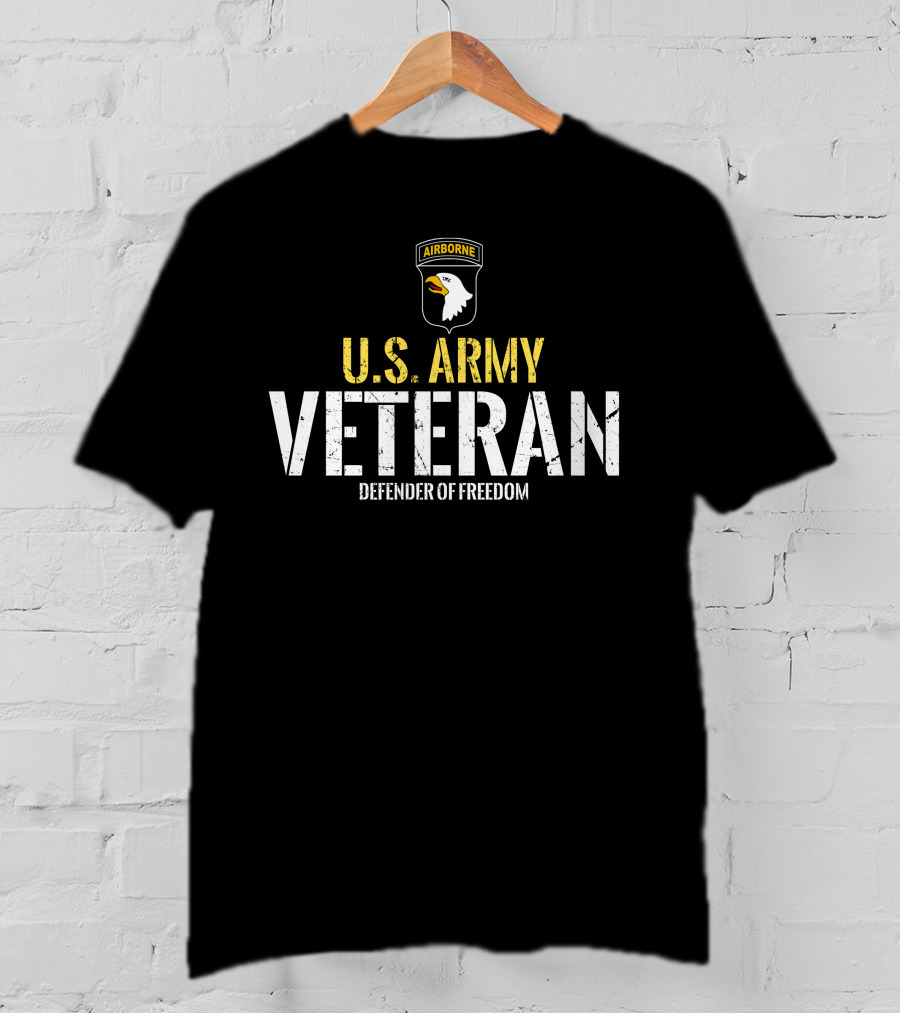 U.s. Army Airborne Veteran Defender Of Freedom T-Shirt