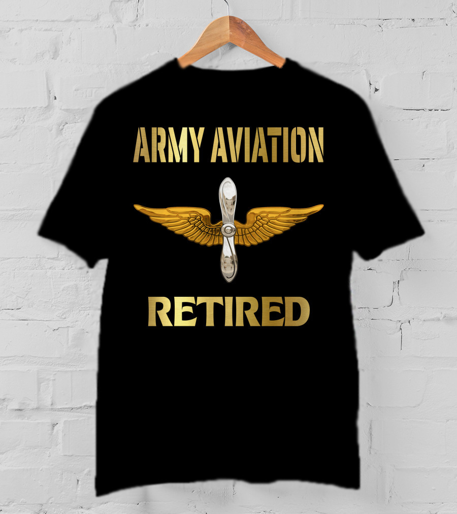 Army Aviation Retired Propeller Wings T-Shirt