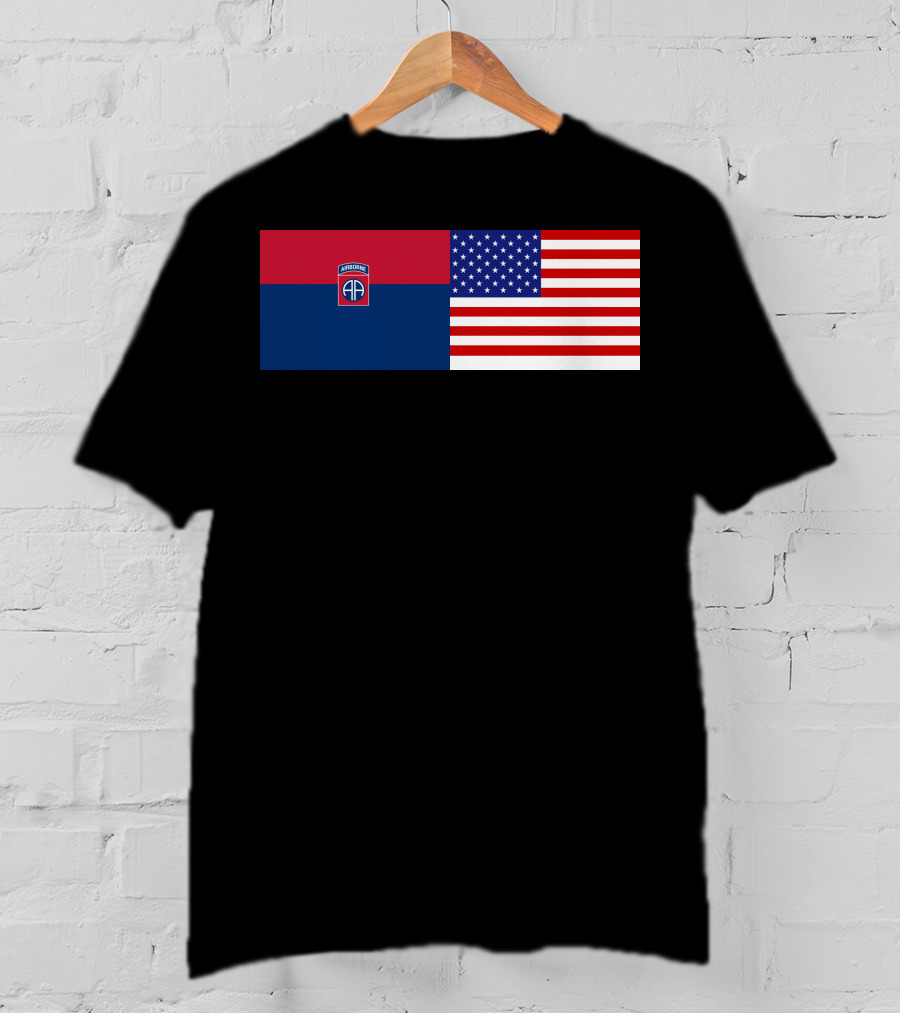 82Nd Airborne Division And American Flag Hklkh1 T-Shirt
