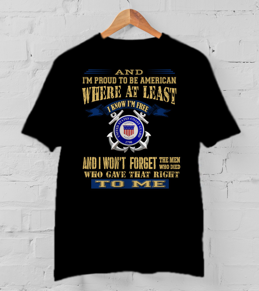 I'm Proud To Be American United States Coast Guard Semper Paratus T-Shirt