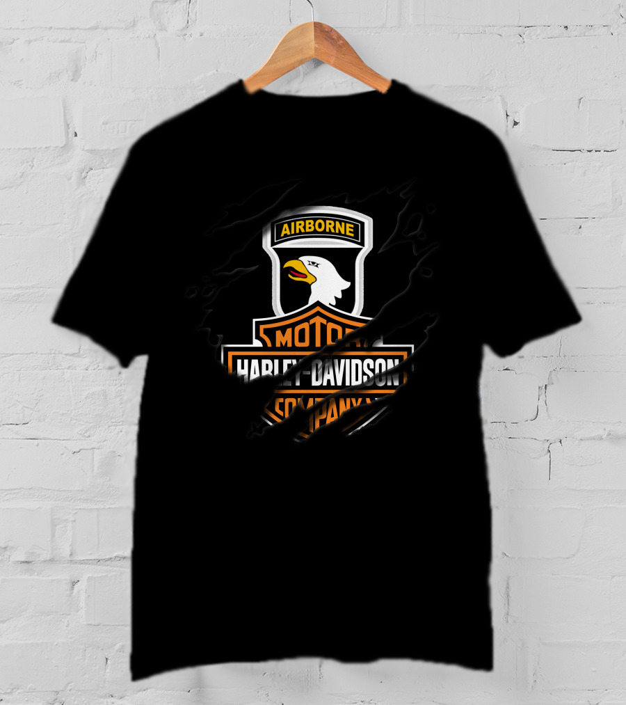 Airborne Harley Davidson Motor Company T-Shirt