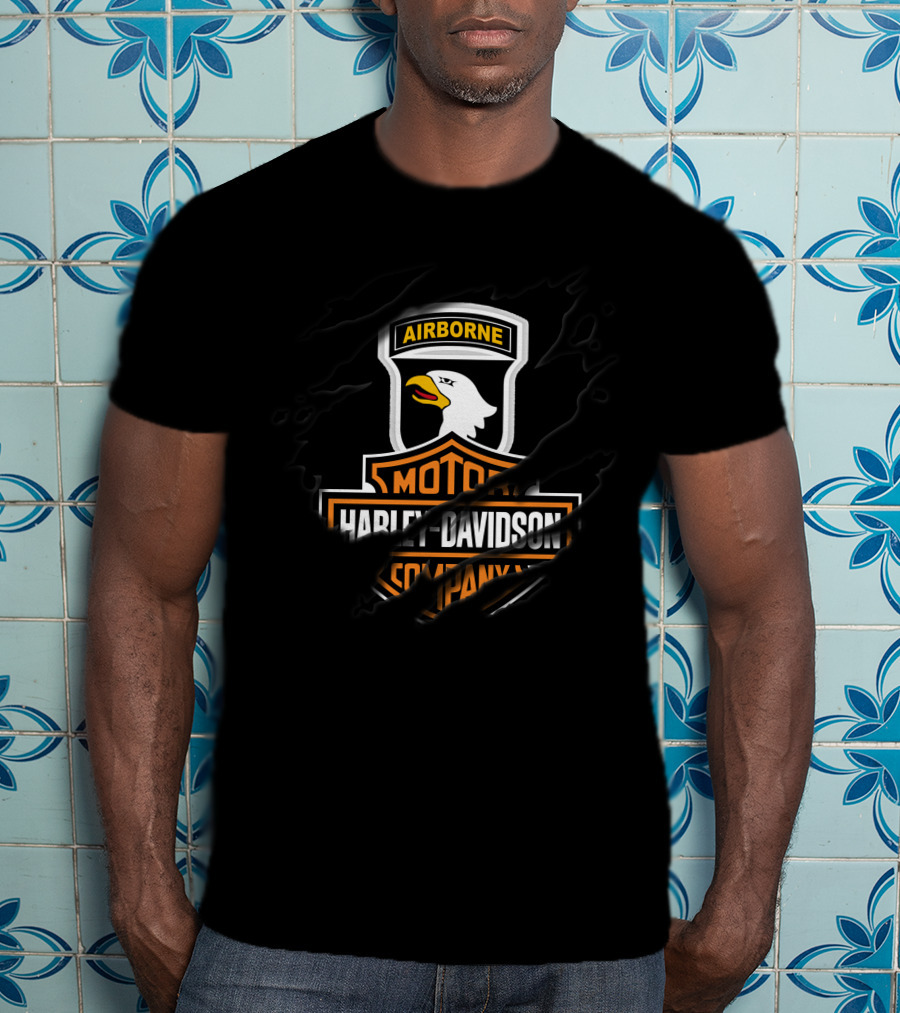 Airborne Harley Davidson Motor Company T-Shirt