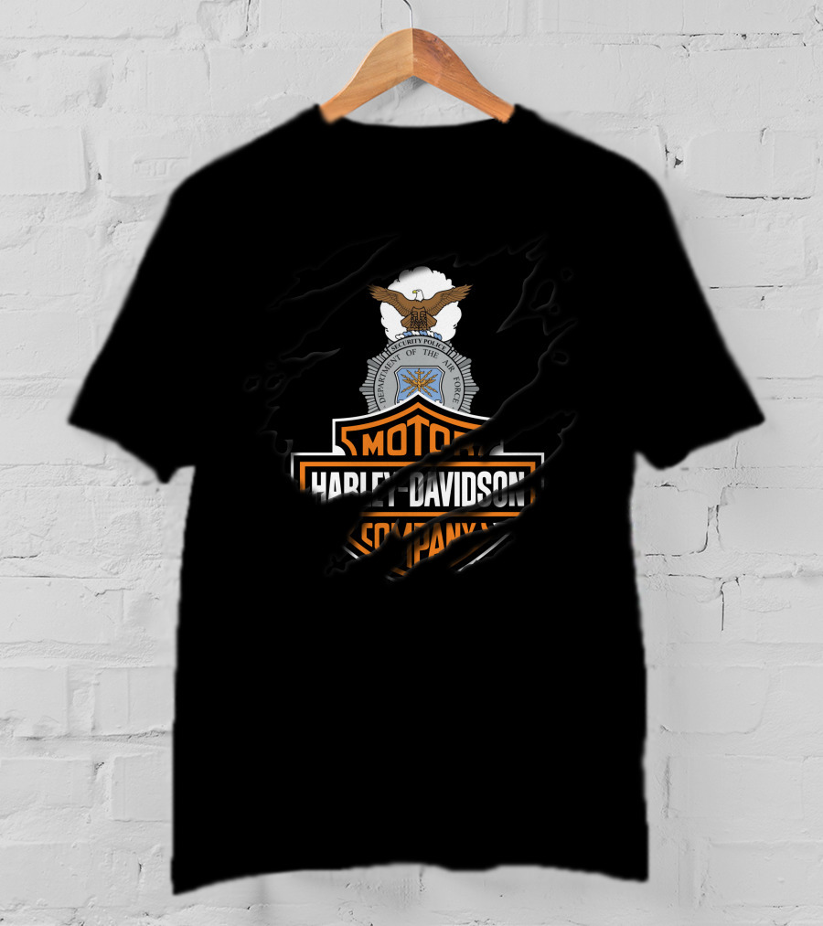 Harley Davidson Air Force Security Police Badge T-Shirt