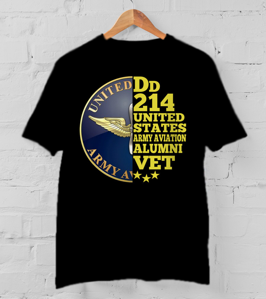 Dd 214 United States Army Aviation Alumni Vet Stars T-Shirt