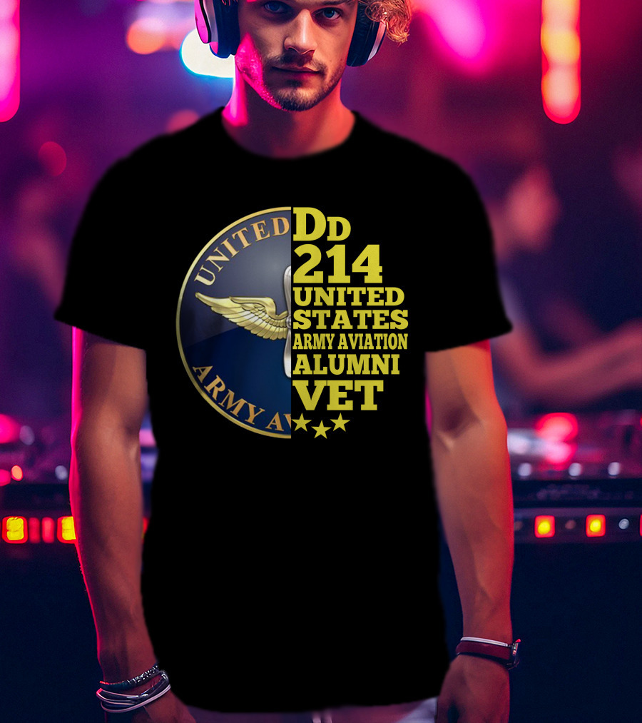 Dd 214 United States Army Aviation Alumni Vet Stars T-Shirt