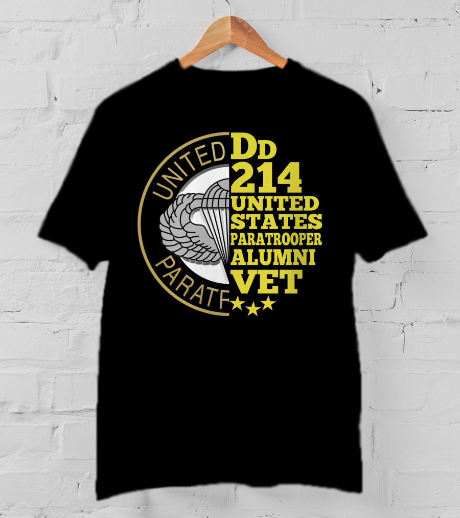 Dd 214 United States Paratrooper Alumni Vet Stars T-Shirt