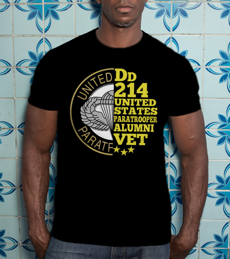 Dd 214 United States Paratrooper Alumni Vet Stars T-Shirt