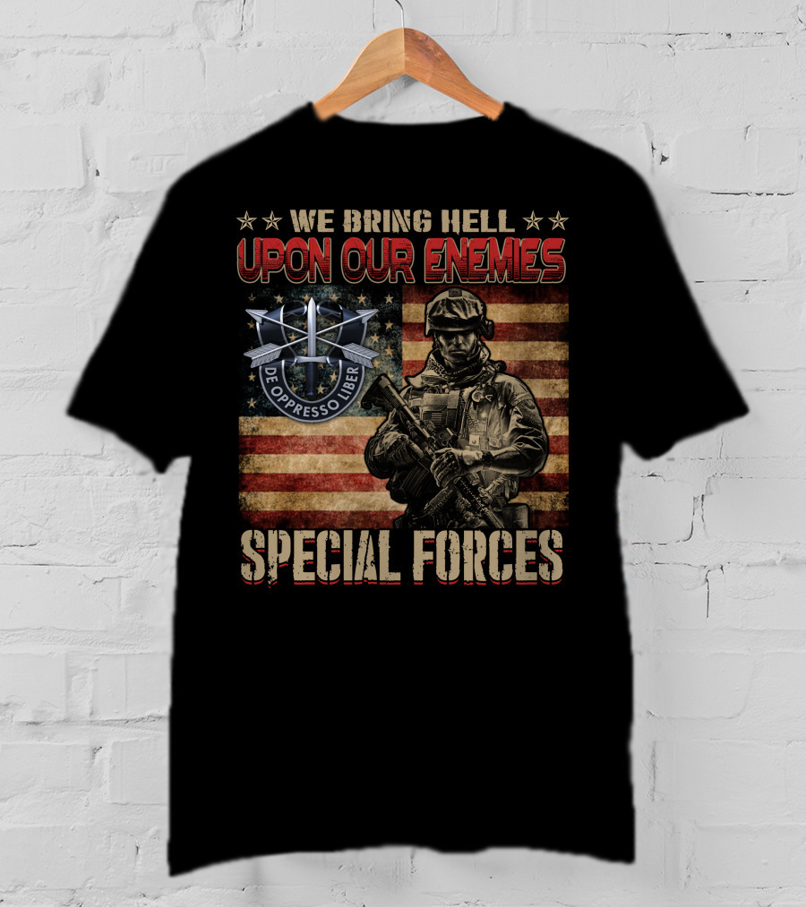 We Bring Hell Upon Our Enemies Special Forces De Oppresso Liber T-Shirt