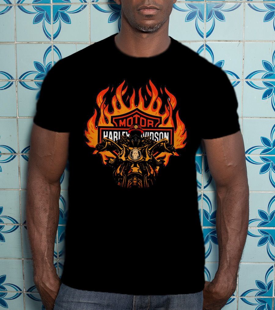 Harley Davidson Motor Flames T-Shirt