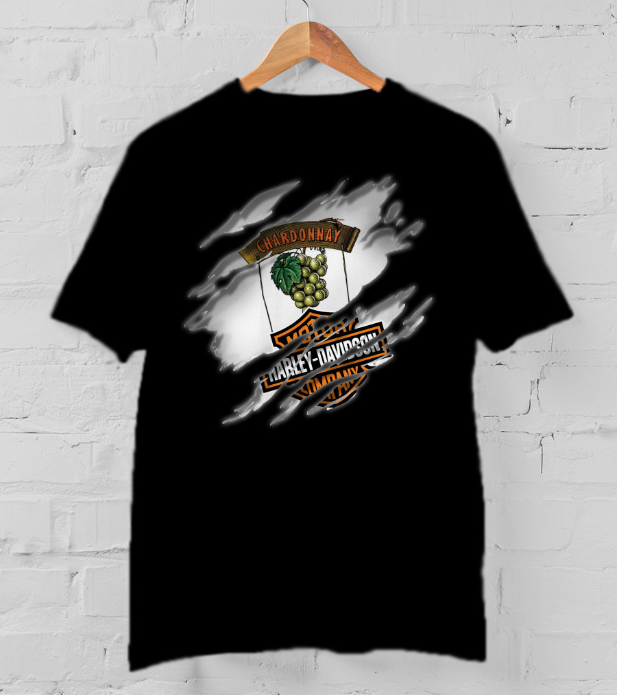 Chardonnay Harley Davidson Grapes Motorcycle T-Shirt