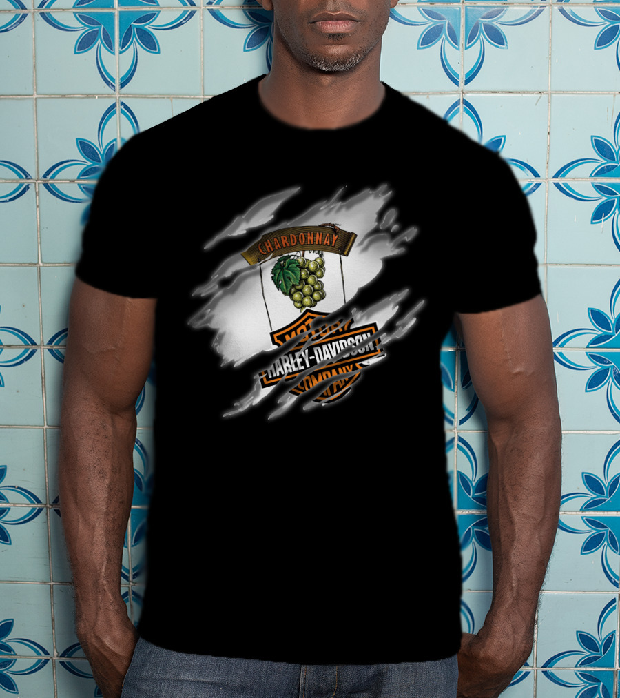 Chardonnay Harley Davidson Grapes Motorcycle T-Shirt
