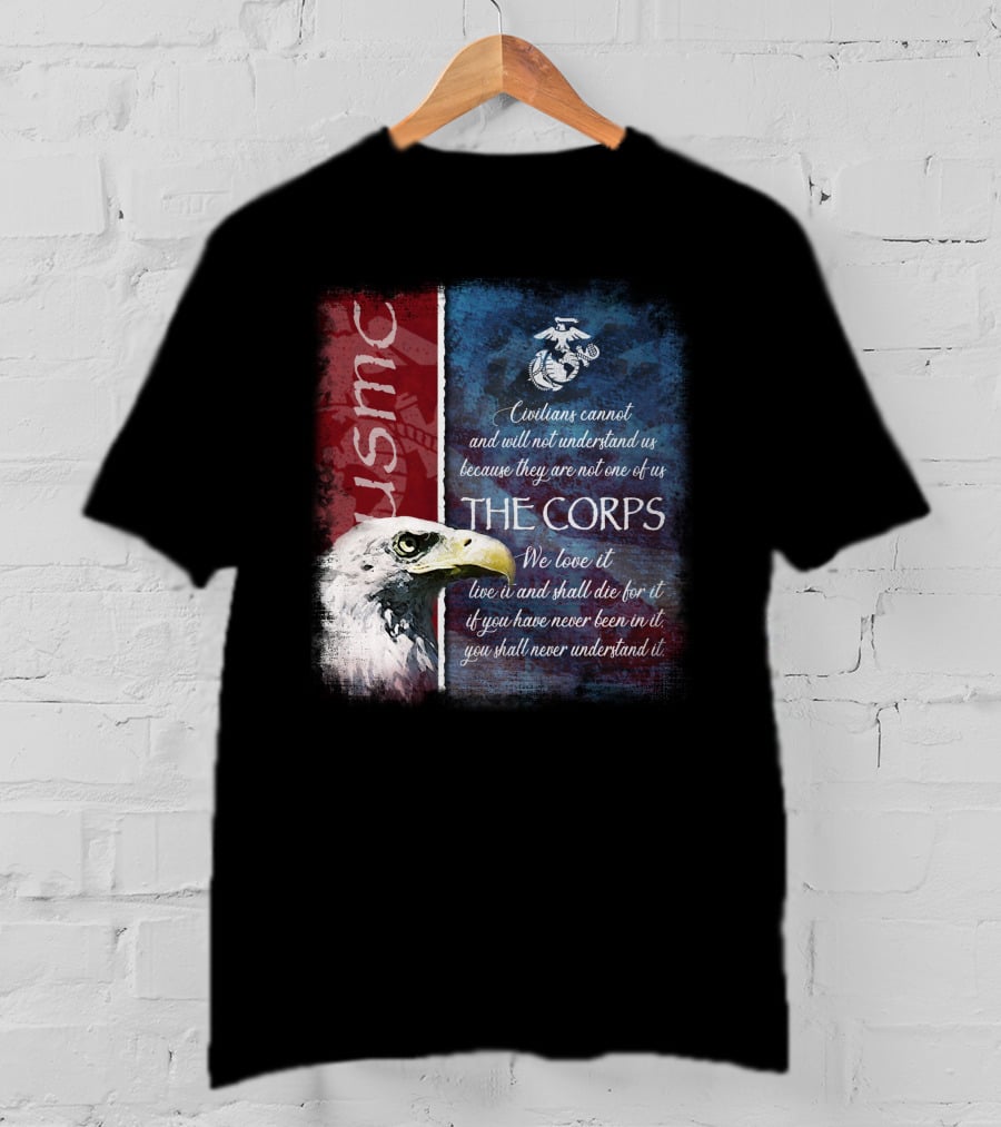 Usmc Marines The Corps Eagle Quote Semper Fidelis T-Shirt