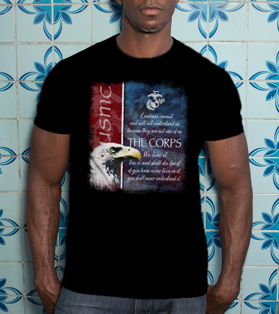 Usmc Marines The Corps Eagle Quote Semper Fidelis T-Shirt