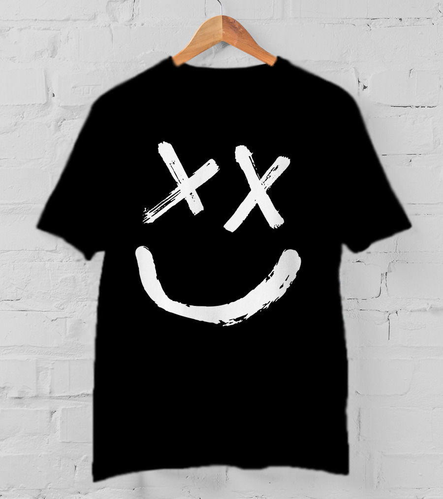 Reverse Smile Distressed Face T-Shirt