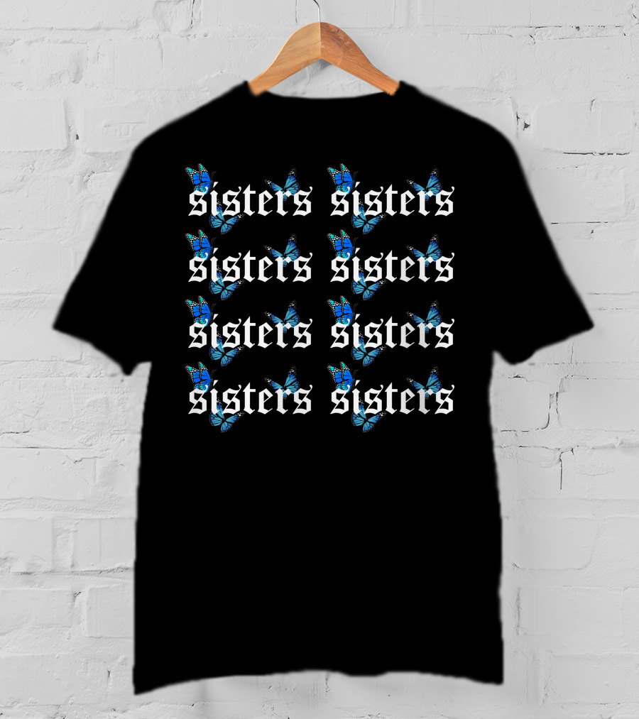 Sisters Blue Butterfly Pattern James Charles T-Shirt