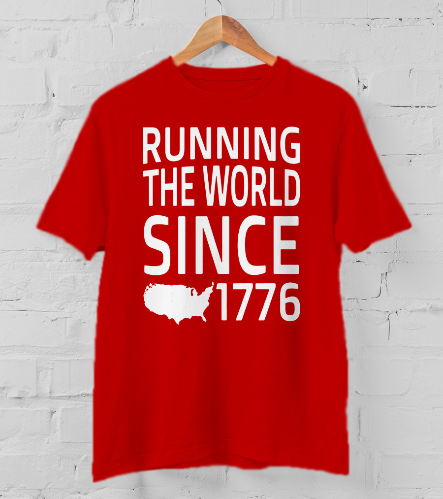 Running The World Since 1776 USA Map T-Shirt