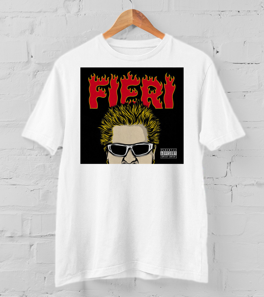 Fieri Flavortown Guyfieristore Merch Retro Flames Sunglasses T-Shirt