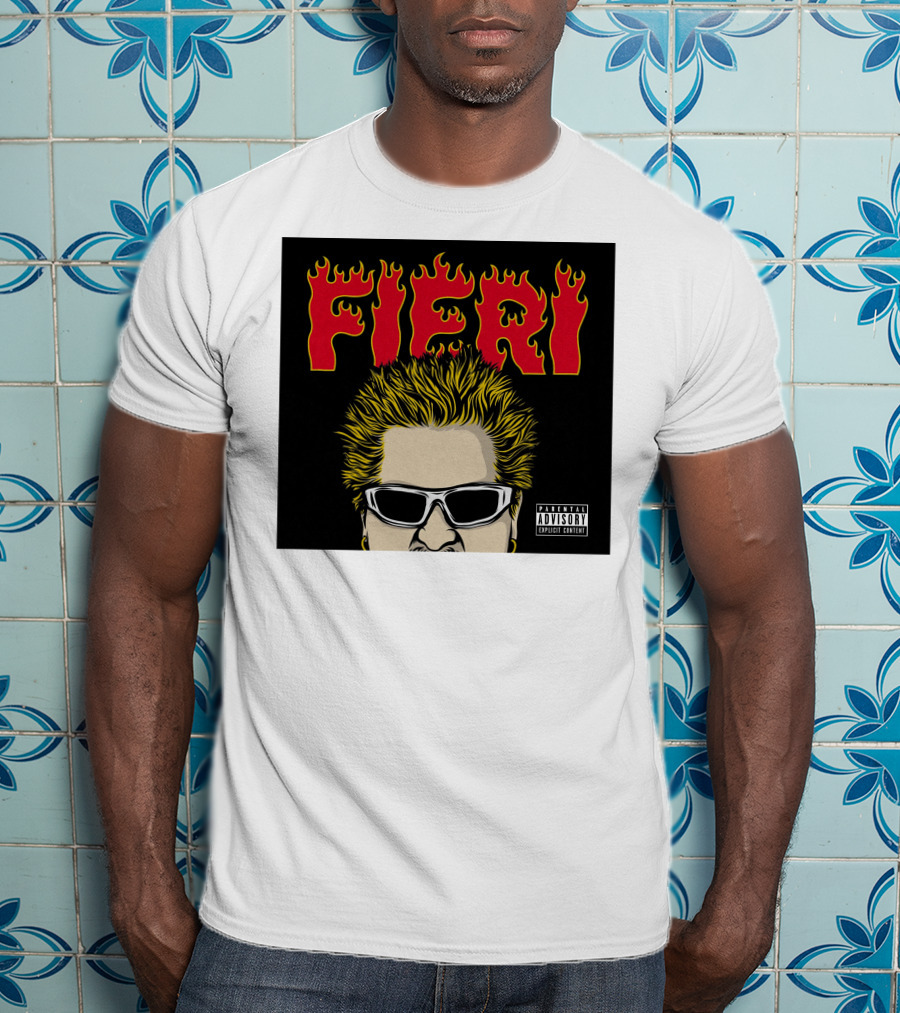 Fieri Flavortown Guyfieristore Merch Retro Flames Sunglasses T-Shirt