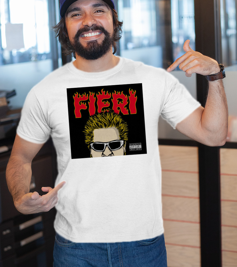 Fieri Flavortown Guyfieristore Merch Retro Flames Sunglasses T-Shirt