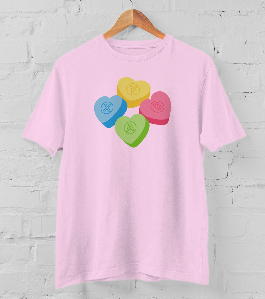 Valentine's Candy Hearts X Y A B T-Shirt