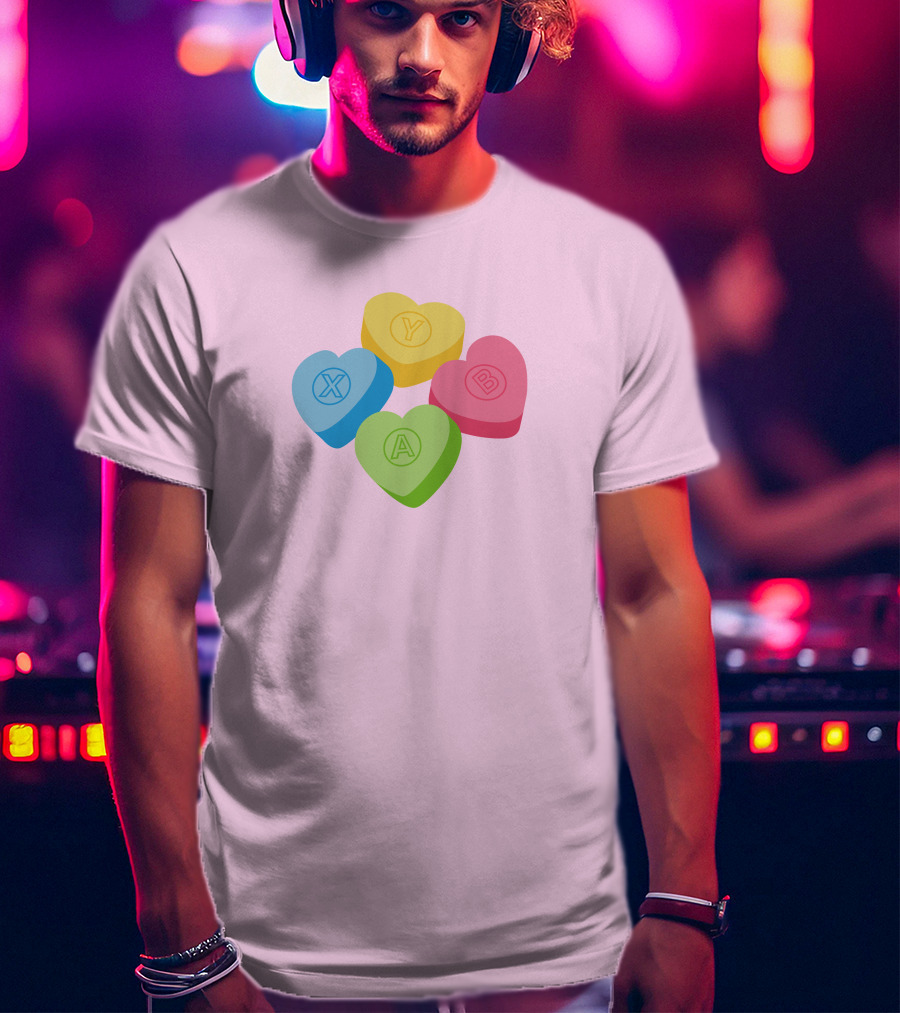 Valentine's Candy Hearts X Y A B T-Shirt