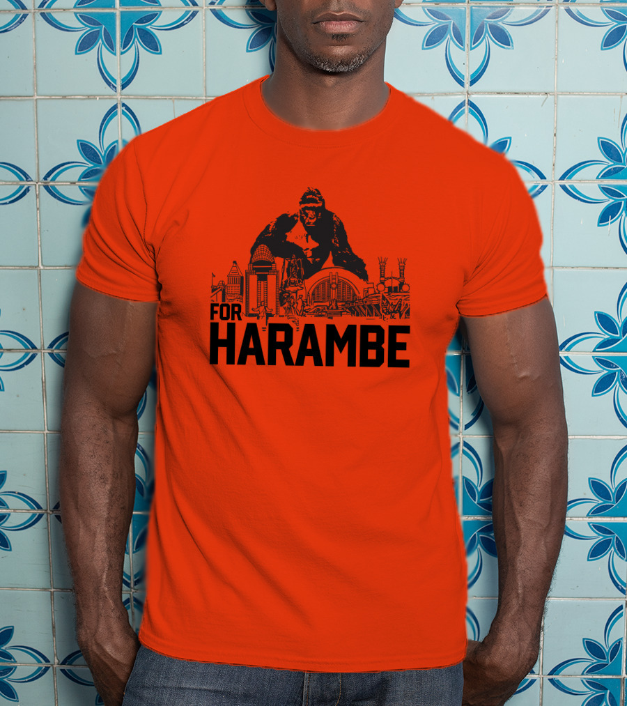 For Harambe Cincinnati Skyline Iconic Gorilla T-Shirt