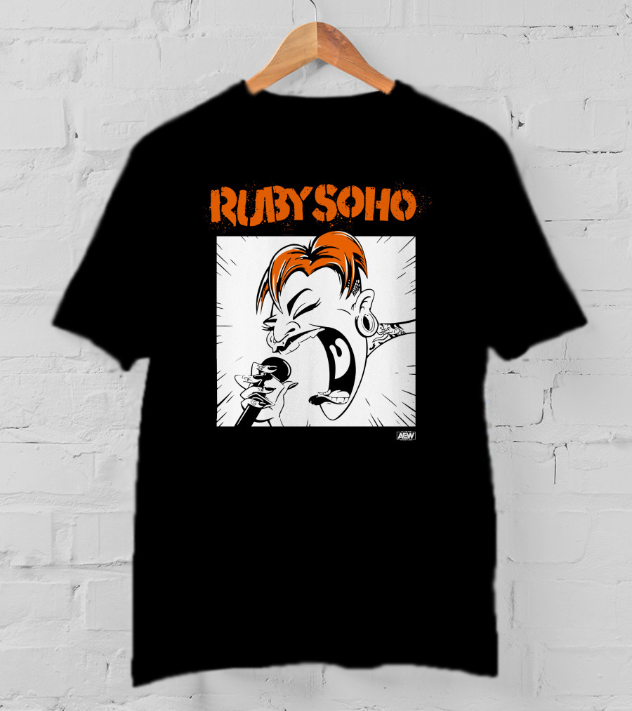 Ruby Soho AEW All Elite Wrestling Merch Scream Tattoo Mic Iconic T-Shirt