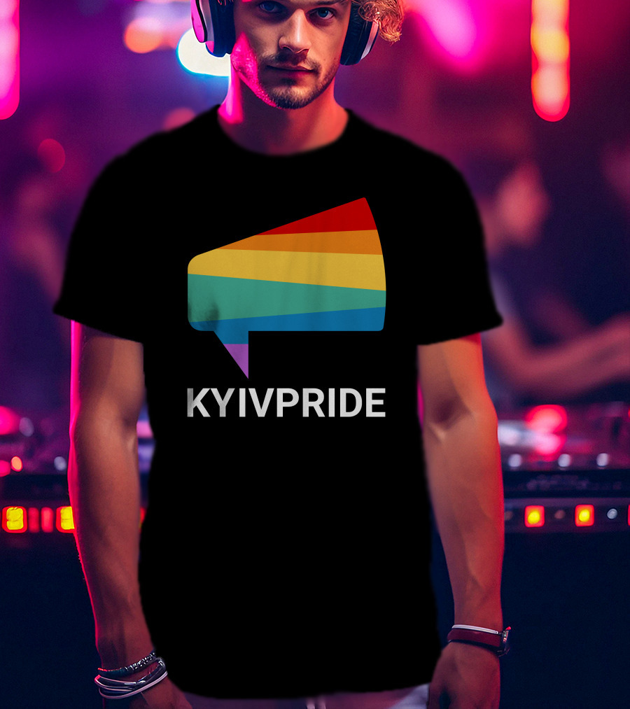 Kyiv Pride Rainbow Megaphone Shirleene Robinson T-Shirt