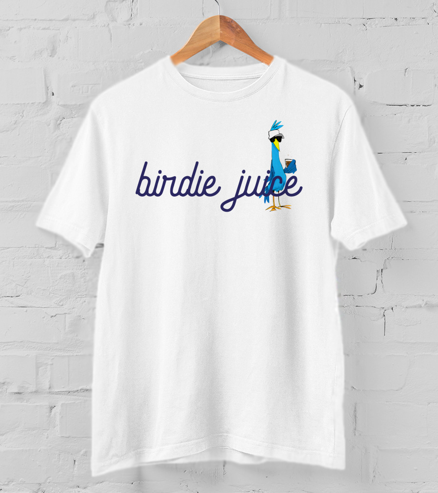 Colt Knost Birdie Juice Script Golf Bird Character T-Shirt