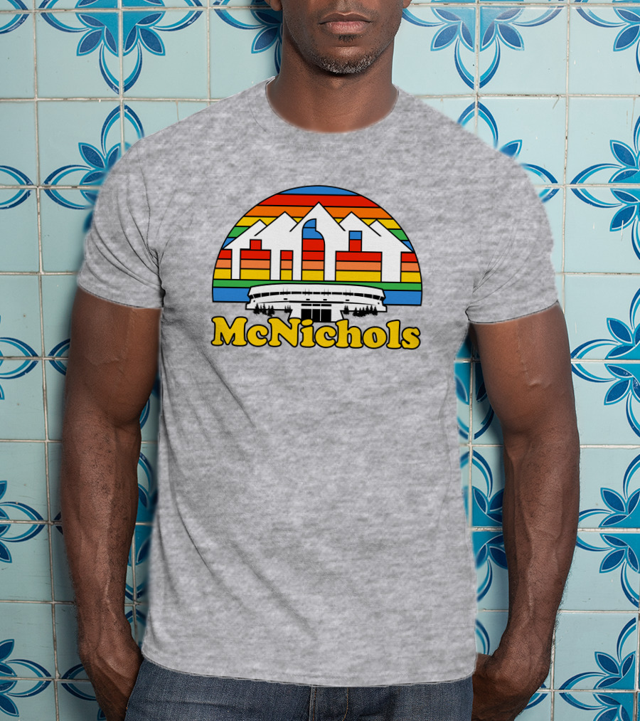 McNichols Sports Arena Retro Mountain Rainbow T-Shirt