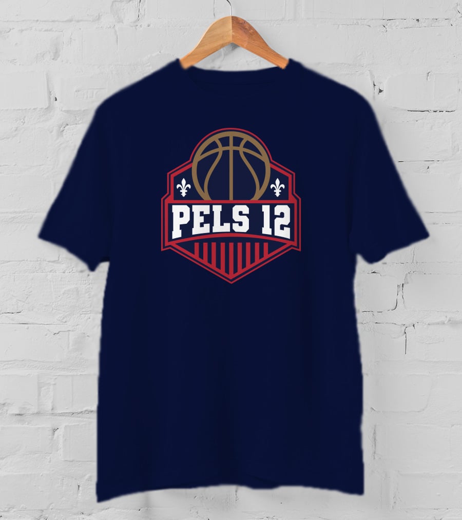 Pels 12 Basketball Fleur-de-lis Emblem T-Shirt
