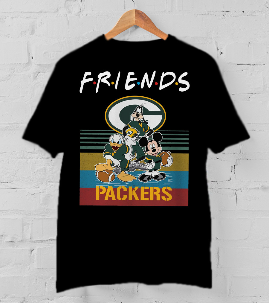 Friends Packers Disney Characters Green Bay Football T-Shirt