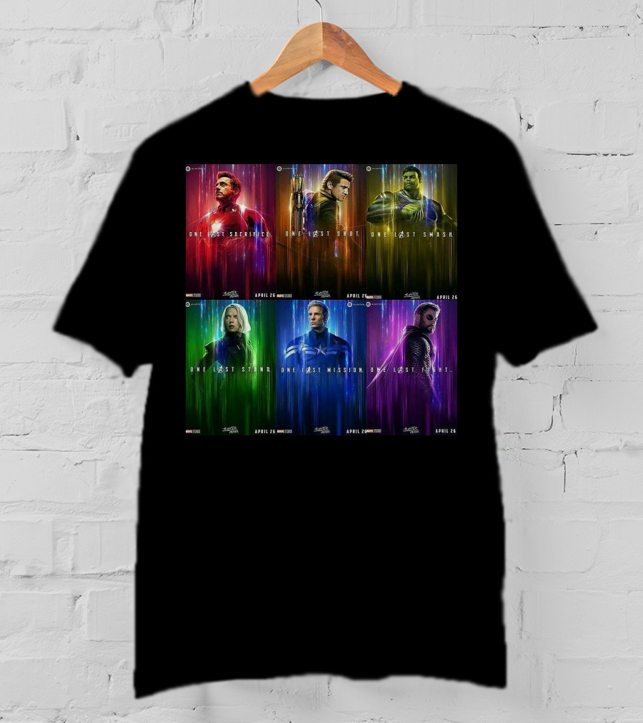 Avenger One Last Sacrifice Shot Smash Stand Mission Fight Marvel Studios April 26 T-Shirt