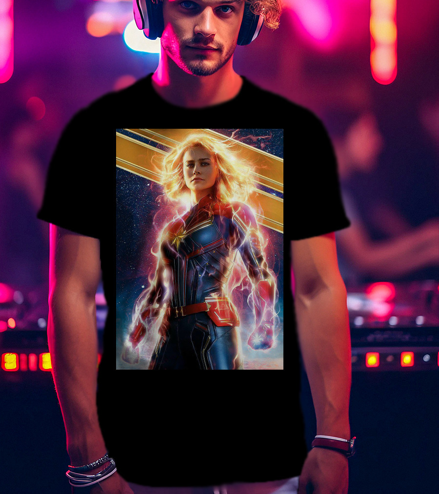 Captain Marvel Shining Heroic Power Cosmic Energy T-Shirt