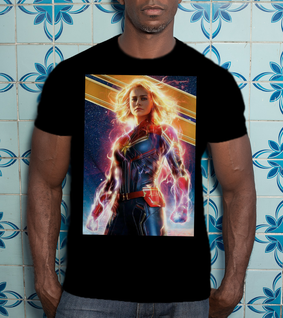 Captain Marvel Shining Heroic Power Cosmic Energy T-Shirt