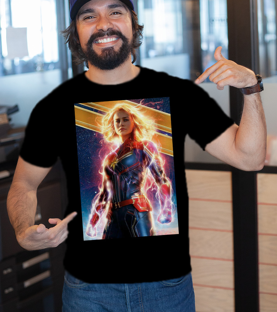 Captain Marvel Shining Heroic Power Cosmic Energy T-Shirt