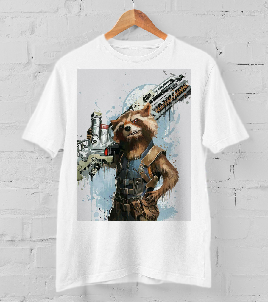 Rocket Raccoon Guardians Of The Galaxy Gun T-Shirt