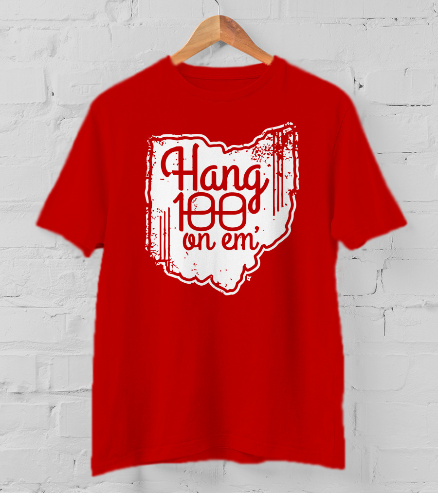 Hang 100 On Em Ohio Outline T-Shirt