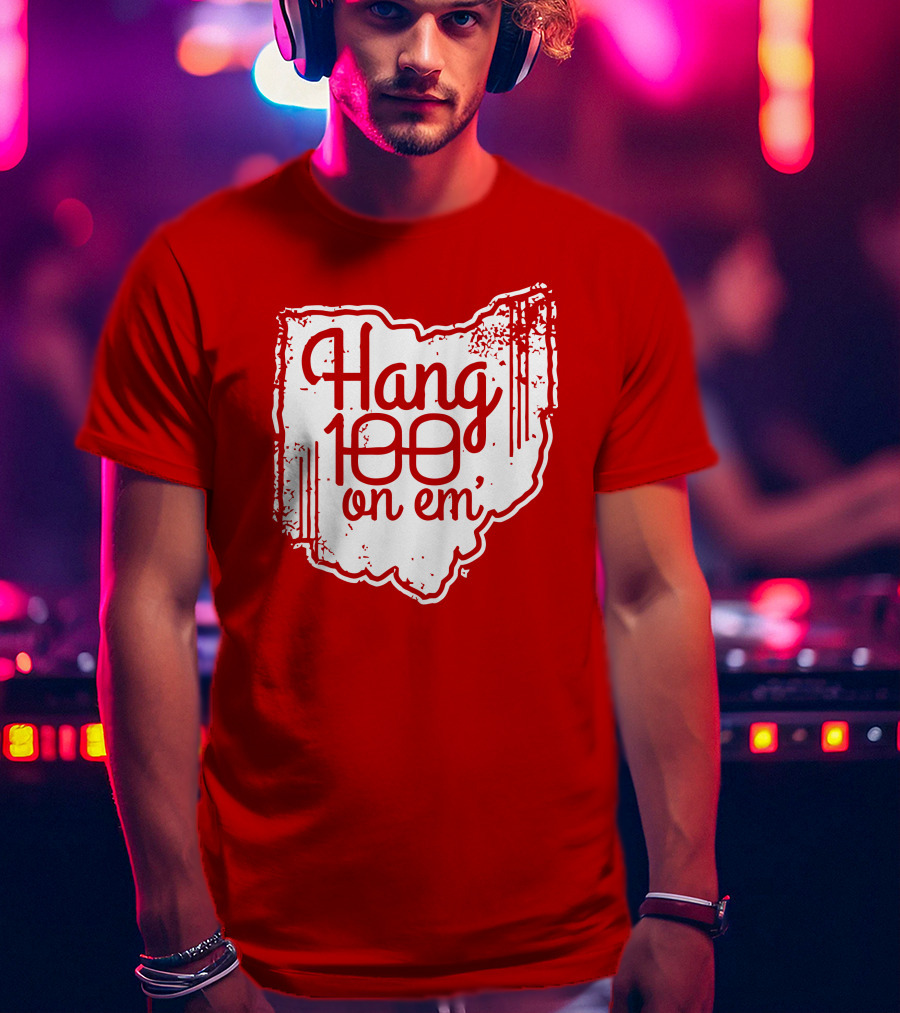 Hang 100 On Em Ohio Outline T-Shirt