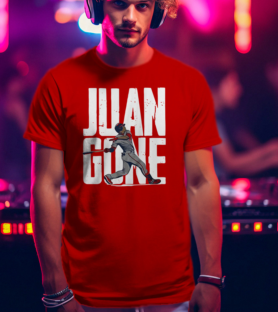 Juan Gone Baseball Player Silhouette Swinging Bat T-Shirt